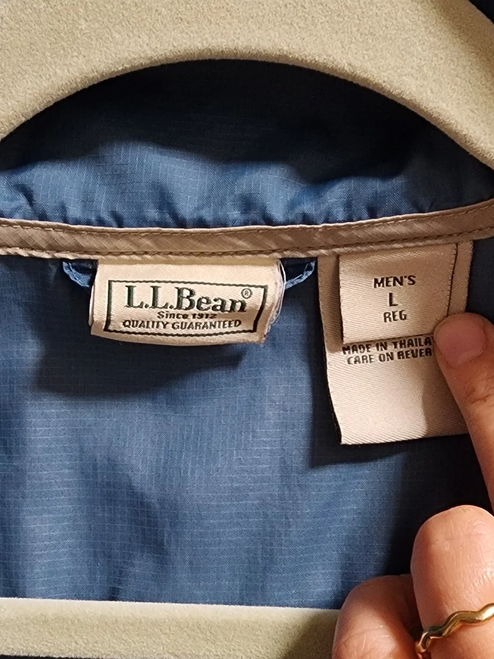 L.L. Bean Men's Slate Blue Lightweight Hooded Jacket